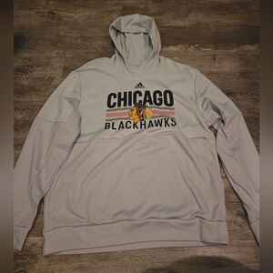 Adidas mens Chicago Blackhawks grey athletic hoodie Missing string